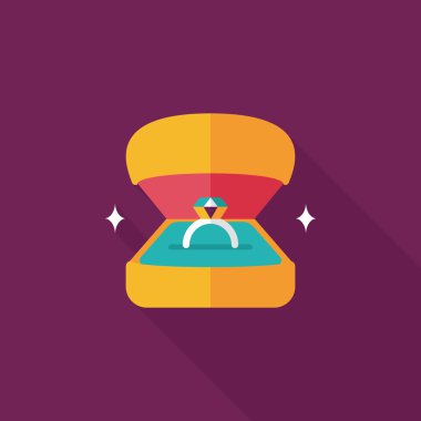 Elmas yüzük düz simgesi ile uzun gölge, eps10 teklif