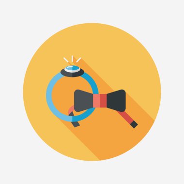 düz uzun gölge, eps10 simgesiyle damat kravat ve yüzük