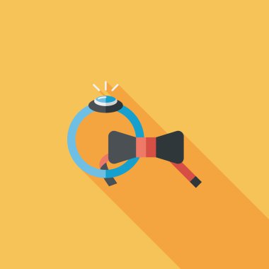 düz uzun gölge, eps10 simgesiyle damat kravat ve yüzük