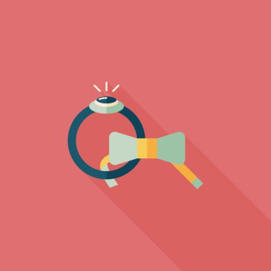 düz uzun gölge, eps10 simgesiyle damat kravat ve yüzük