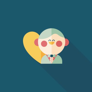 Düğün damat uzun gölge, eps10 düz simgesiyle