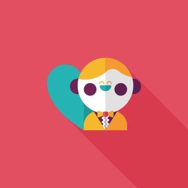 Düğün damat uzun gölge, eps10 düz simgesiyle