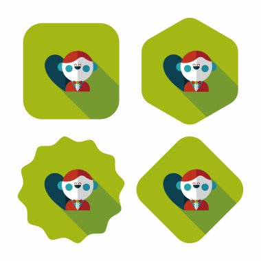 Düğün damat uzun gölge, eps10 düz simgesiyle