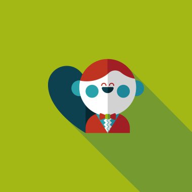 Düğün damat uzun gölge, eps10 düz simgesiyle