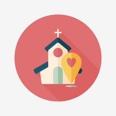 Uzun Gölge, eps10 düğün kilise düz simgesiyle