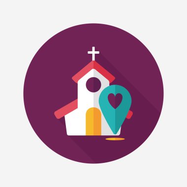 Uzun Gölge, eps10 düğün kilise düz simgesiyle