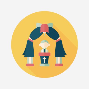 düğün töreni uzun gölge, eps10 düz simgesiyle