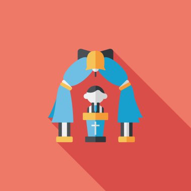 düğün töreni uzun gölge, eps10 düz simgesiyle