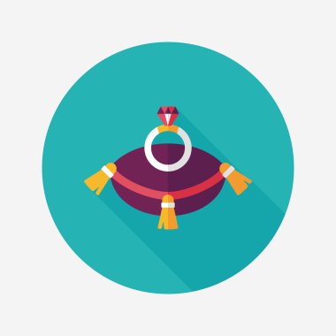 Elmas yüzük düz simgesi ile uzun gölge, eps10 teklif