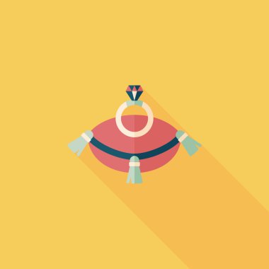 Elmas yüzük düz simgesi ile uzun gölge, eps10 teklif