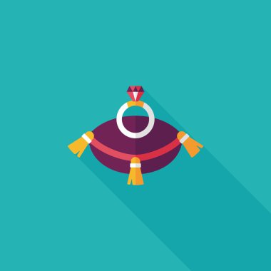 Elmas yüzük düz simgesi ile uzun gölge, eps10 teklif