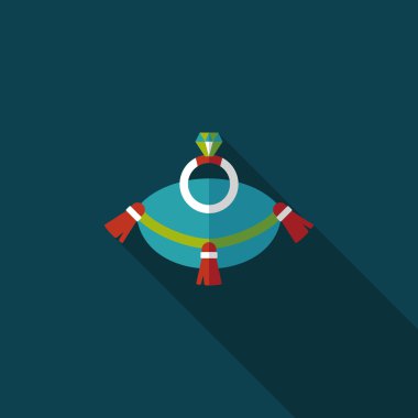 Elmas yüzük düz simgesi ile uzun gölge, eps10 teklif