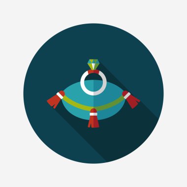 Elmas yüzük düz simgesi ile uzun gölge, eps10 teklif