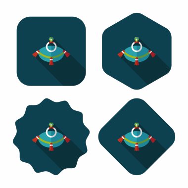 Elmas yüzük düz simgesi ile uzun gölge, eps10 teklif