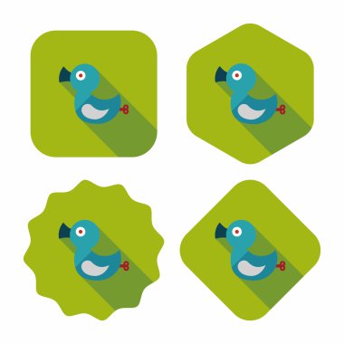 Uzun Gölge, eps 10 düz simge oyuncak ördek