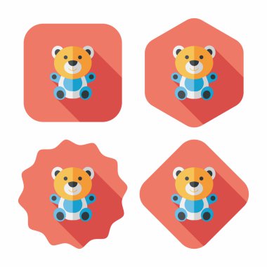 oyuncak ayı uzun gölge, eps 10 düz simgesi