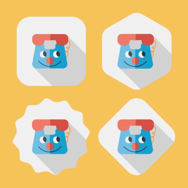 oyuncak telefon düz simgesi ile uzun gölge, eps10