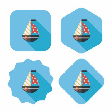 yelkenli ile uzun gölge, eps10 düz simgesi