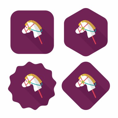 oyuncak at düz simgesi ile uzun gölge, eps10