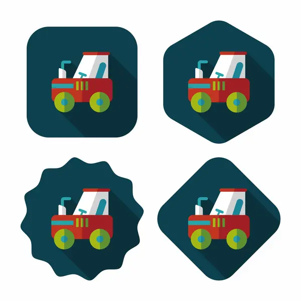 Tractor icono plano con sombra larga, eps10 — Archivo Imágenes Vectoriales