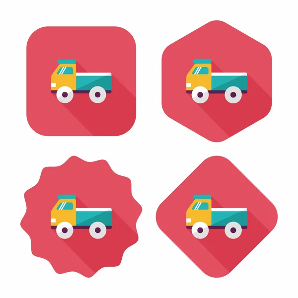 Vrachtwagen platte pictogram met lange schaduw, eps10 — Stockvector