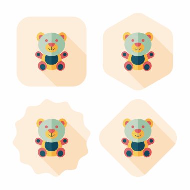 oyuncak ayı uzun gölge, eps 10 düz simgesi