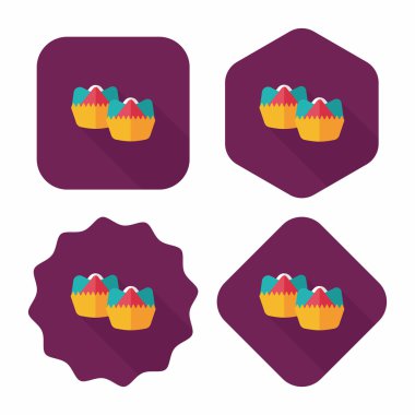 Çin yeni yılı düz uzun gölge, eps10, Çinli Buhar simgesi