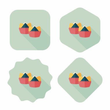 Çin yeni yılı düz uzun gölge, eps10, Çinli Buhar simgesi