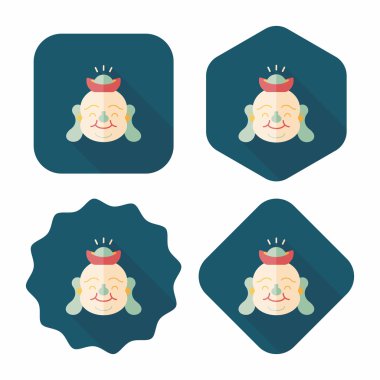 Çin yeni yılı uzun gölge, eps10, Maitreya demek düz simgesiyle