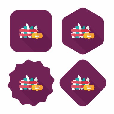 Uzun Gölge, eps10 ile Halloween dekorasyon düz simgesi