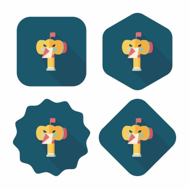 posta kutusu düz simgesi ile uzun gölge, eps10