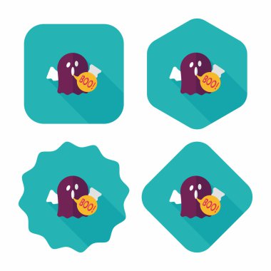 Ghost lapos ikon a hosszú árnyék, eps10