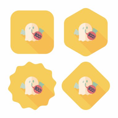 Ghost lapos ikon a hosszú árnyék, eps10