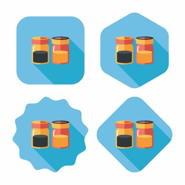 Uzun Gölge, eps10 ile mutfak eşyaları sosu şişe düz simgesi