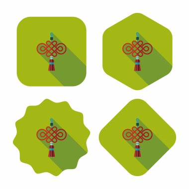 Uzun Gölge, eps10, şanslı Çince Çin yeni yılı düz simgesi