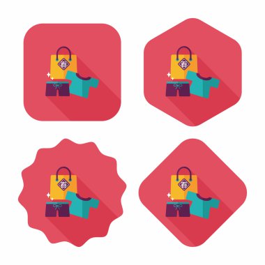 Çin yeni yılı satış düz simgesi ile uzun gölge, eps10