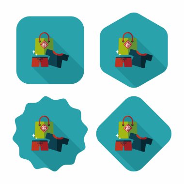 Çin yeni yılı satış düz simgesi ile uzun gölge, eps10