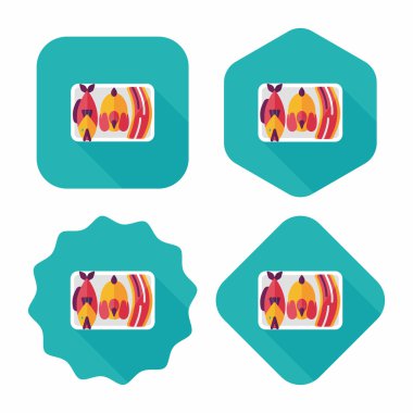 Çin yeni yılı uzun gölge, eps10, ibadet teklif ile düz simgesi