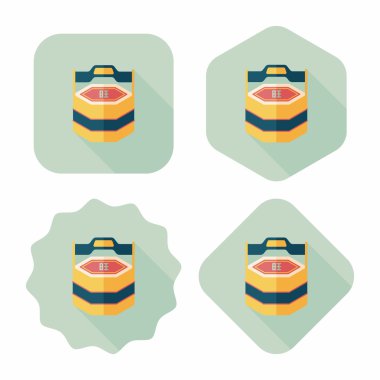 Çin yeni yıl hediye kutusu düz simgesiyle uzun gölge, eps10