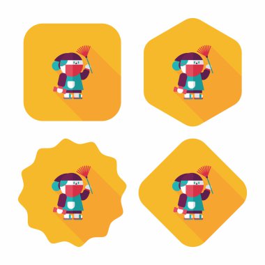 Çin yeni yılı uzun gölge, eps10, ne zaman çene düz simgesiyle