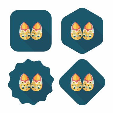 Uzun Gölge, eps10 ile işlemeli ayakkabılar düz simgesi 