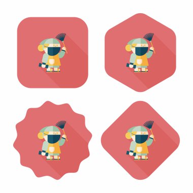 Çin yeni yılı uzun gölge, eps10, ne zaman çene düz simgesiyle