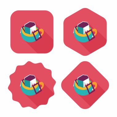 Uzun Gölge, eps10 ile kahve çanta düz simgesi