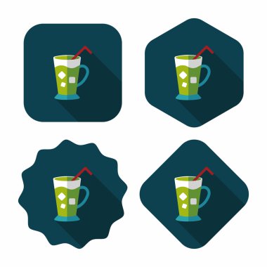 Uzun Gölge, eps10 buzlu içecek düz simgesiyle