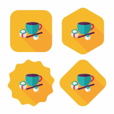 Uzun Gölge, eps10 ile kahve düz simgesi