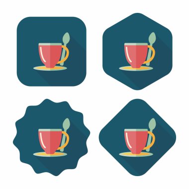 Uzun Gölge, eps10 ile kahve düz simgesi