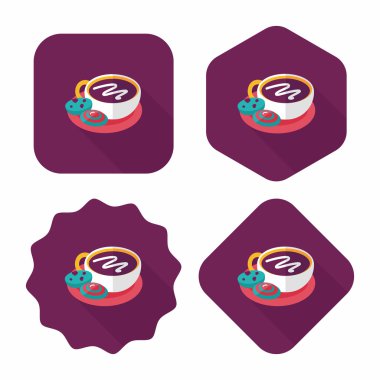 kahve çikolata düz simgesi uzun gölge, eps10 ile olan