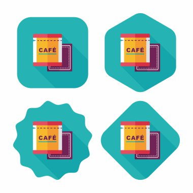 Uzun Gölge, eps10 ile kahve çanta düz simgesi