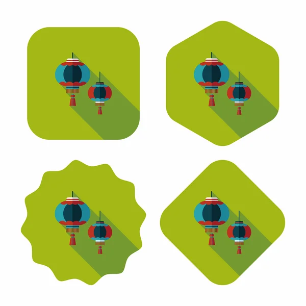 Kinesiska nyåret flat ikonen med långa skugga, eps10, kinesisk inredning — Stock vektor