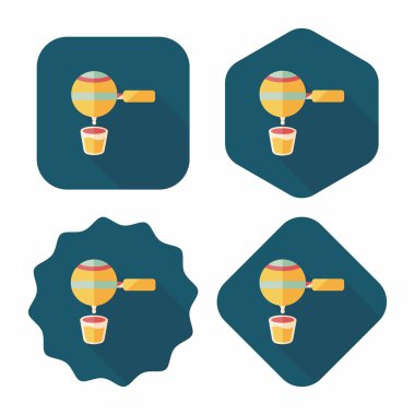 Uzungölgeli kahve makinesi düz simgesi, eps10